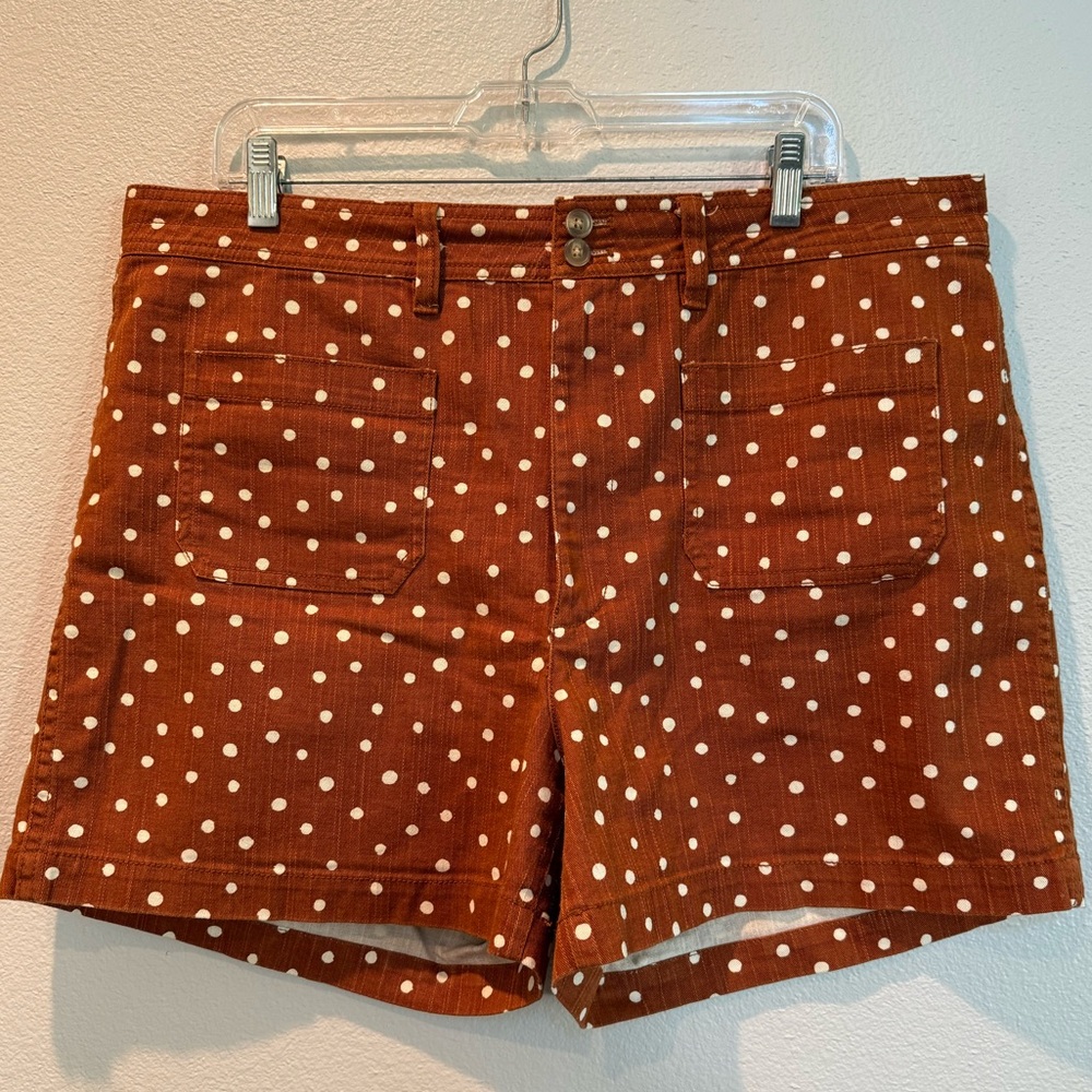 Madewell Rust Polka Dot High Waist Shorts